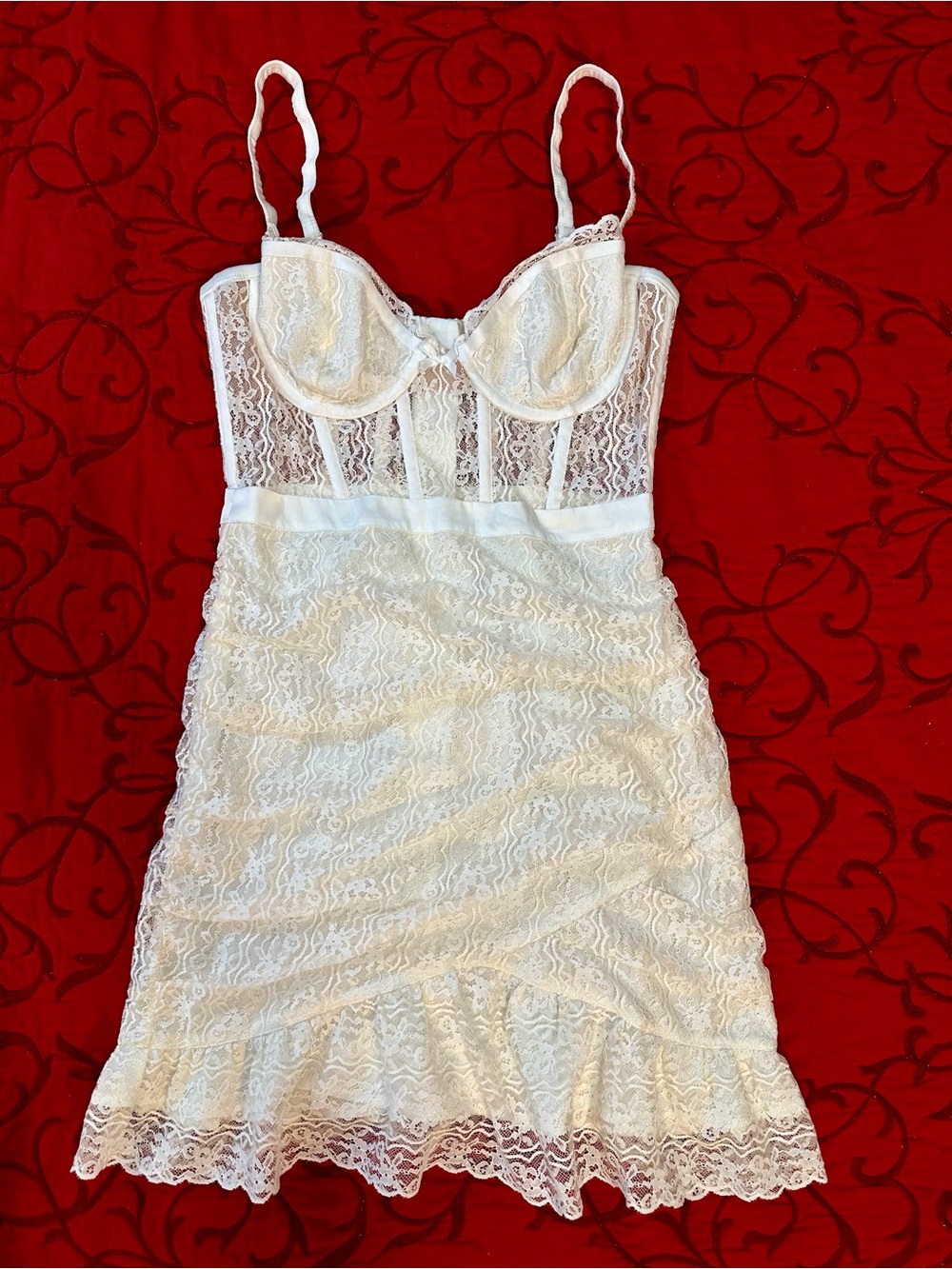 For Love And Lemons Ivory Lace Underwire Chemise